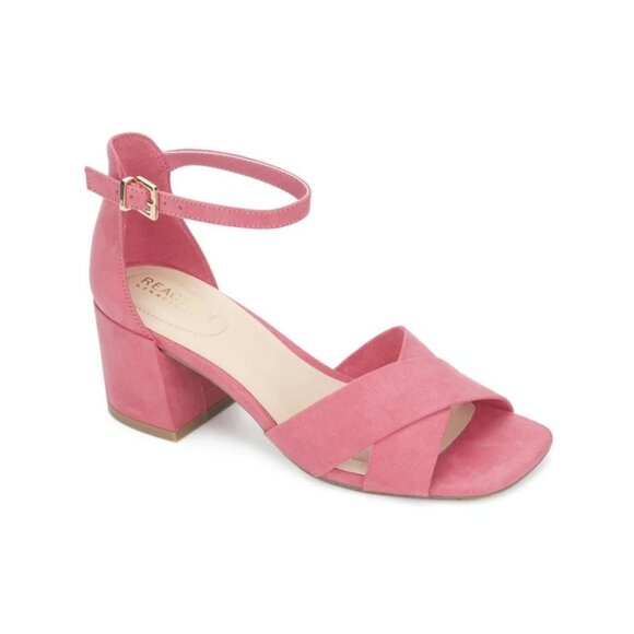 Kenneth Cole Reaction Women's Mix X-Band Ankle Strap Sandal Light Coral Size 10 - Picture 4 of 6